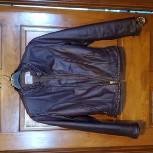 Vintage Leather Motorcycle Jacket Women's Espresso Brown SMALL